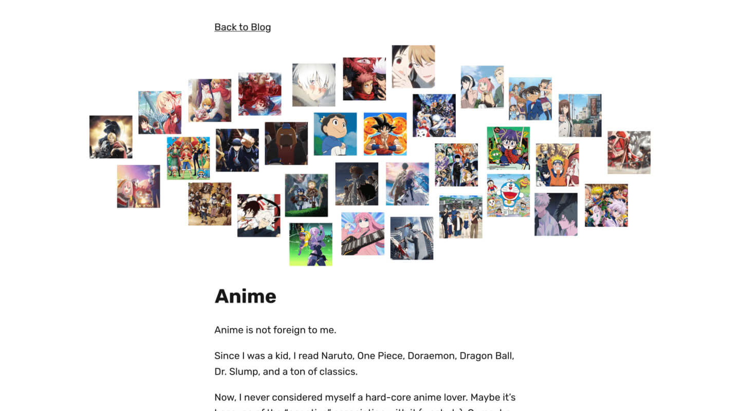 An article of my favorite animes back in 2023