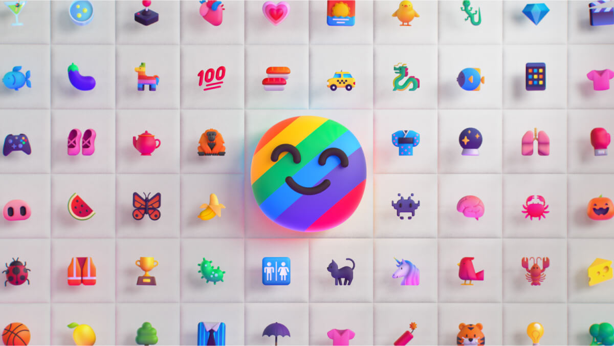A gallery of Microsoft fluent emojis