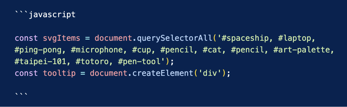 Javascript code in a markdown file