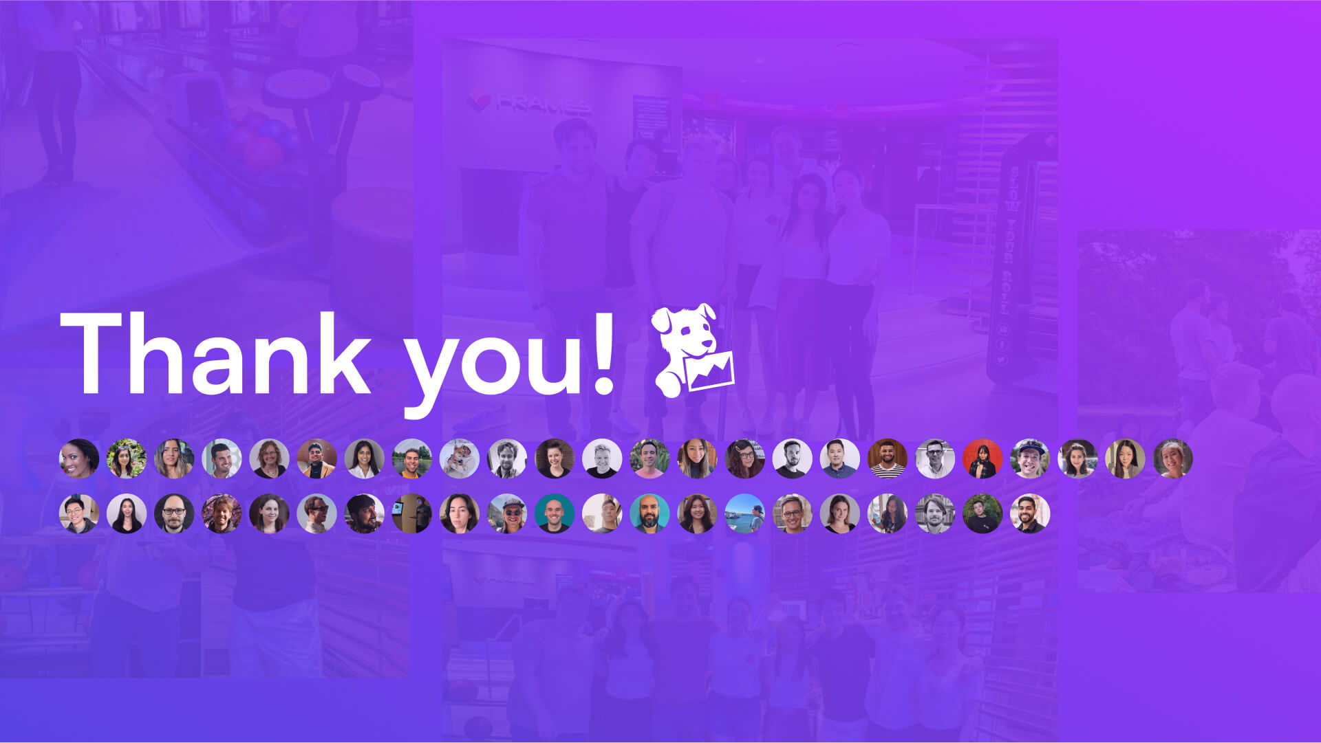 Thank you slide featuring everyone at Datadog that helped me